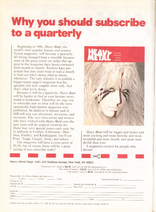 subscription DEC 85